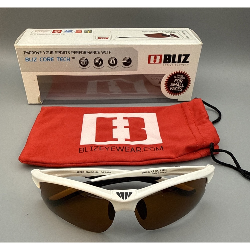 Bliz Sports Sunglasses All Weather Full UV Protection Speed 9061-00 White NIB